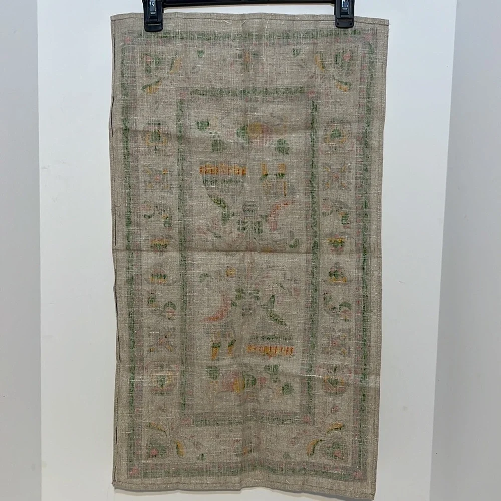 Parisian Prints Linen Table Runner Vintage Dutch Design